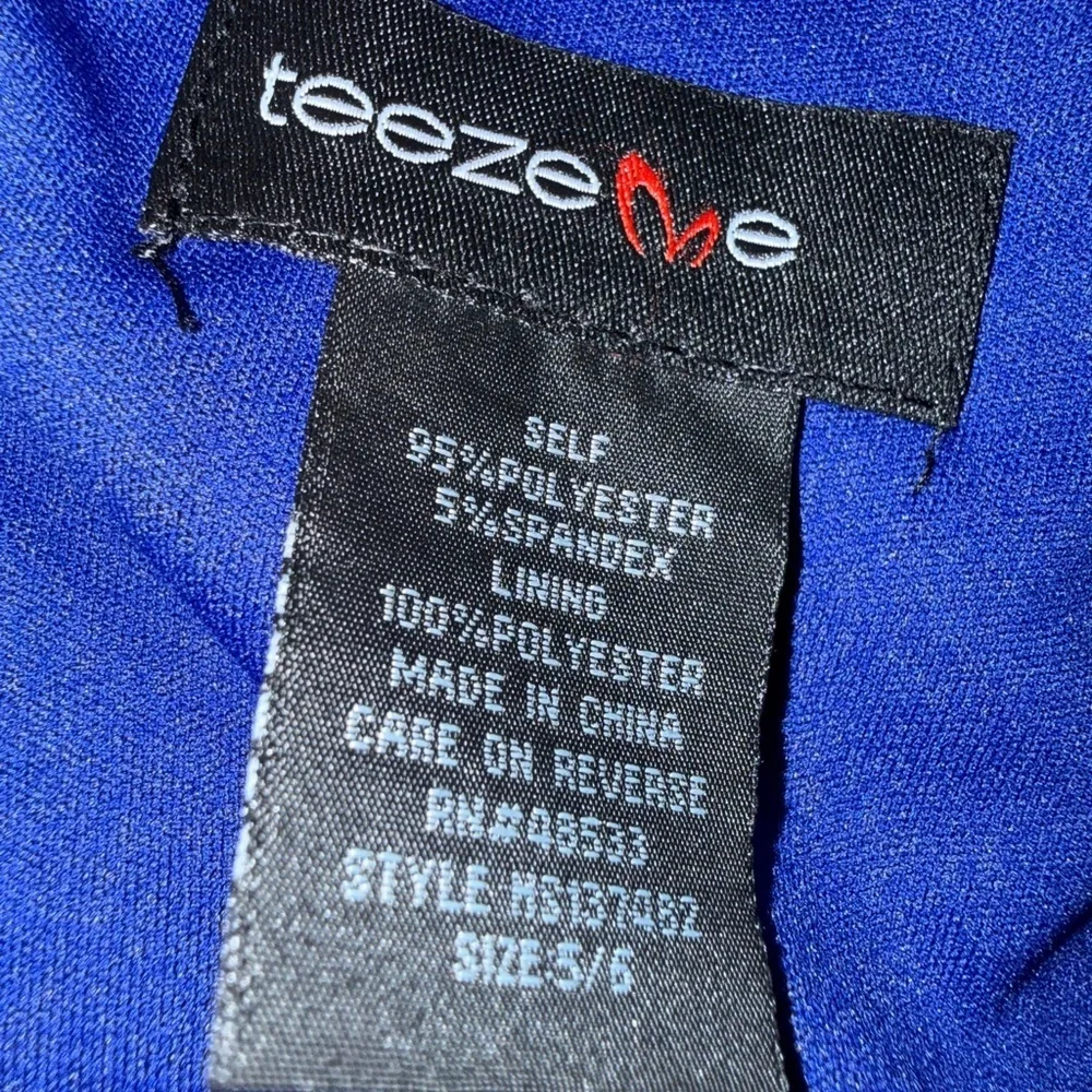 Teeze Me Royal Blue Ruffle Hem Dress | Juniors Size 5/6 - Picture 8 of 10